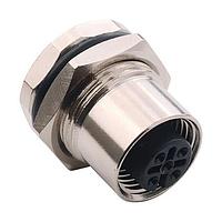 NorComp 859-005-203R004 Connectors IP67 Female M12 Panel Mount 5 Position Straight Solder Cup