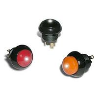 OTTO LP9-21111F22 Momentary Action Raised Thrd Sldr 12V Red LED Black