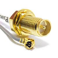 Siretta ASMG025D11311 RF Cable Assemblies uFL TO SMA F BK REVERSE POLARITY 250mm 1.13 CABLE