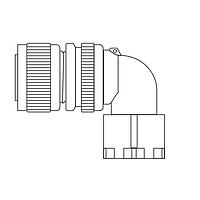 Delta Electronics, Inc. ACS3-CRPWC000 Power Connector Connector kit, Motor Power, 4-Pin IP67, MS-(22-22S) solder type, Angled, B3 motor side F180 4.5kW and below