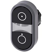 SIEMENS 3SU10303AB110AQ0 Flat Button TWIN BUTTON, MOM, BLACK/BLACK