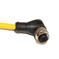 Mueller C4D05M006 Sensor Cables / Actuator Cables UL Listed, M12 Cordset, 4-Position Female Straight to Open End, 22 AWG, 6M