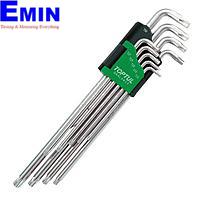 TOPTUL GAAL0923 - 9PCS  Extra Long Type Star Key Wrench Set  [Short-Arm Hex Key End Type]