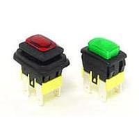 E-Switch PA481C1100 Pushbutton Switches Illuminated Power DPST 16A 125V