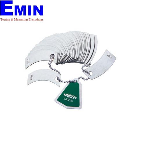 Radius gauge set used for checking internal and external radii on machined parts