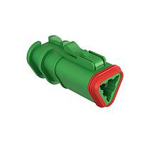 Amphenol SINE Systems AT06-3S-OMGRN 3-Way 3 Pin Overmold Plug Socket, GREEN