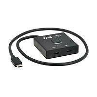 Eaton U415-002-BDS USB-C Switch Eaton Tripp Lite Series 2x1 Bi-Directional USB-C Switch - 8K 60 Hz Video, HDCP Passthrough, USB 3.2 Gen 2, 100W PD Charging, Black