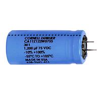 Cornell Dubilier (CDE) HV301271T250JJ1E Low ESR and Wide Temperature Capacitor 270uF 10%+50% 250V 2 Leads Epoxy