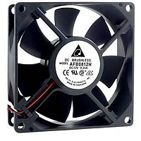 Delta Electronics, Inc. AFB0824SHBAV1 Tubeaxial Fan, 80x15mm, 24VDC, 42.73CFM, 3.84W, Ball, 4Leads, Lock Rotor Sensor, Tach/PWM