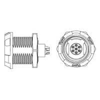Raychem - TE Connectivity 1-1877068-5 Connectors Asy Recpt 7 Pos 80 Deg Gray Yellow Nut