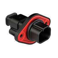 Amphenol SINE Systems AT04-4P-PM15 Receptacle 4 Position Receptacle, Pin, Panel Mount, Self-Threading, Strain Relief