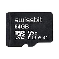 Swissbit SFSD064GN1AM1TB-E-CE-211-STD Memory Cards Industrial microSD Card, S-56u, 32 GB, 3D PSLC Flash, -40 C to +85 C