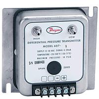 Dwyer 607-21 Differential Pressure Transmitter, 0-25 inH2O, ± 0.25% Accuracy, NIST Certified (Differential, 0.5 inH₂O, Barbed Fitting, 3/16 in, IP11, NEMA Type 2)