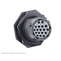 Eaton Souriau-Sunbank UTSX714E18S Receptacles Jam nut receptacle, without backshell, with 18 female solder contacts, IP68/69K in unmated conditions