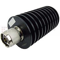 Fairview SA3N512-06 6 dB Fixed Attenuator N Male To N Female Up To 3 GHz Rated To 50 Watts With Black Aluminum Heatsink Body