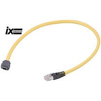 HARTING 33480653830002 Ethernet Cables / Networking Cables HARTING ix Type A Cat6a Industrial Cable Assembly, ix to RJ45, PVC, 0.2m