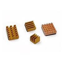 Seeed Studio 110991329 Gold Aluminum, Copper Block Heat Sink Kit for Raspberry Pi 4B - Gold Aluminum and Copper Blocks