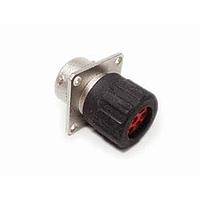 Amphenol SINE Systems RT00144PNHEC Connectors Receptacle, Square Flange, 4 Position, Male, Shell Size 14, and End Cap with Individual Wire Seals