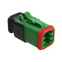 Amphenol SINE Systems AT06-6S-SR02GRN Plug 6 Position, Plug, Socket, SR02 Strain Relief (Reduced Diameter Seal), Green Body