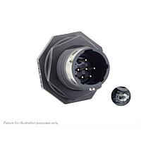 Eaton Souriau-Sunbank UTGX710D98P32 Receptacles Jam nut receptacle & hold down clips,without backshell, with 6 male PCB contacts, IP68/69K in unmated conditions