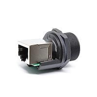 Amphenol LTW RCP-5SPFFH-SCU7001 Modular RJ, Middle Size, Plastic, 1.5A, Cat 5e, Circular, Screw Thread, Jack 180  (Horizontal), Receptacle, IP67 Unmated