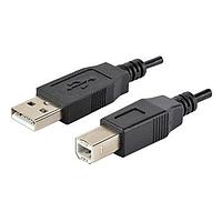 Same Sky (formerly CUI Devices) CBL-UA-UB-1 USB 2.0 USB Cable, Type A Plug to Type B Plug, USB 2.0, 28 AWG, 1 m, Black, PVC