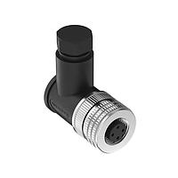 Banner Engineering BFW-M12F4A-6X M12 Field Wireable Connector Field Wireable: M12; 4-pin Right Angle Female; 22 AWG 4-6 mm Cable Range; Screw Terminal; PA+GF Black Body; Aluminum Alloy Coupling Nut