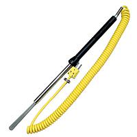 OMEGA 88L40K-IEC Thin Leaf-Type Thermocouple Handle Probes for Flat Surfaces (Thermocouple, K, 300 °C, Surface Probe)