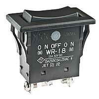 NKK Switches WR18ATN Rocker Switches (ON)OFF(ON) BLK 15A SCREW LUG ENV SEALED