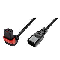 Schaffner IL13P-U-C14-H05-3100-100 AC Power Cord w/Lock C13+ up, C14 plug, H05VV-F, 3x1.00 mm sq., 1 m, black