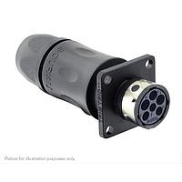 Eaton Souriau-Sunbank UTGX0JC103W3S Receptacles Square flange receptacle, with cable gland backshell, for 6 female contacts, IP68/69K