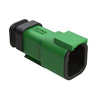 Amphenol SINE Systems ATM04-6P-SR01GN Connectors 6 Position, Receptacle, Pin, Strain Relief End Cap, Green Body