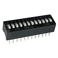 CTS Electronic Components 208-12S DIP Switches 12 switch sections SPST