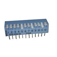CTS Electronic Components 194-12MSTN DIP Switches THROUGH HOLE, SIDE ACTUATED, GOLD DIP SWITCH, 12-POLE, MEDIUM ACTUATOR, BOTTOM SEAL, TAPE SEAL, TUBE PACK