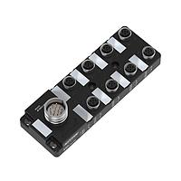 Banner Engineering JB-8M12-M23-P24 Sensor Cables / Actuator Cables Junction Block, 8 Port M12, 16 PNP, 19-pin M23 Connector, Signal & Power LEDs