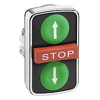 SCHNEIDER ZB4BA73134 Momentary METAL FLUSH 3 BTTN STOP GRN/GRN UP/D