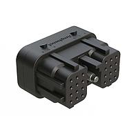 Amphenol SINE Systems ARC26-24SB Automotive Connectors 24 Position Plug, Size 20 Socket Contacts, Jackscrew, Bonded Front Seal, Keyed B, Black