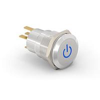P&B 1-2213766-8 Pushbutton Switches AV19 SPM 0.4VA POWER LED BLUE 12V