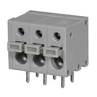 Same Sky (formerly CUI Devices) TBL009-500-03GY-2GY Fixed Terminal Blocks Terminal block, screwless, 5.00, Horizontal, 3, Gray w Gray Button