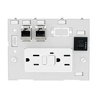 Murrelektronik 4000-68000-4120000 Ethernet I/O Modules MODLINK MSDD DBL COMBI INSERT USA 2XNEMA 5-15, GFCI+2xRJ45 female/female + 1x3A fuse, with touch protection