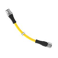 Banner Engineering DEE2R-412-HG63 Sensor Cables / Actuator Cables Cordset: Double Ended C-Code M12 to A-Code M12; 4-pin Straight Female; 4-pin Straight Male Connectors; 3.80 m (12.46 ft) Yellow PVC Jacket; Nickel-Plated Brass Coupling Nuts