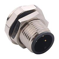 NorComp 859-R03-103R001 Connectors IP67 Male M12 Panel Mount 3 Position Straight Solder Cup