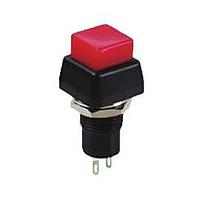 Shin Chin R13-83A-05-BR Pushbutton Switches 3A/125VAC;1A/250VAC SPST;OFF-(ON) SO Terminal Black Body , Red Cap