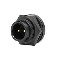 CONXALL W7381-2PG-P-3ES Standard Circular Connector Mini-Con-X Panel, 2-pin #16, Male, PC Tail (0.187 in), Bulk
