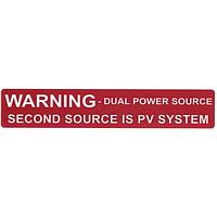 HellermannTyton 596-00231 Solar Label Solar Label, WARNING DUAL POWER SOURCESYSTEM, 4.125" x .75", VL, Red, 50/roll