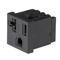 Schurter 3-146-730 Connectors NEMA line Outlet 5-20R, Snap-in Mounting, Front Side, IDC Terminals, Along Pin Axis, Black