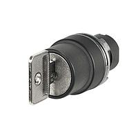 EAO 46-290H.1000.7PD Keylock Actuator, oe 22.3 mm, oe 29 mm, round, Black, Plastic, Maintained (a) - Maintained (a), IP65, IK06