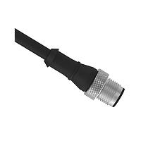 Banner Engineering MQDMC-506 Sensor Cables / Actuator Cables Cordset: Single Ended M12; 5-pin Straight Male; 2.04 m 5x22 Black PVC Jacket; Nickel-Plated Brass Coupling Nut