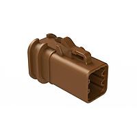Amphenol SINE Systems ATP06-6S-OMRDBRN Overmold 6-Position Female Plug, Overmold Compatible, Reduced Diameter Seal, Brown